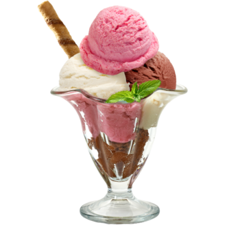 multiple flavors of hard pack ice cream in a bowl