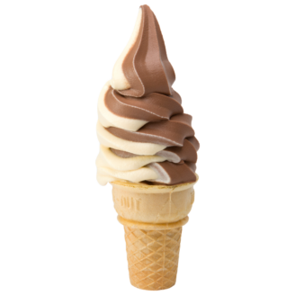 Soft serve swirl in a cone