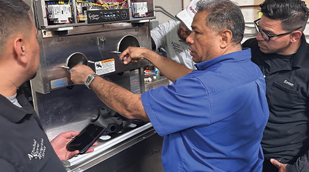 working on ice cream machine