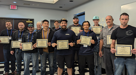 Electro Freeze service training certificates awarded