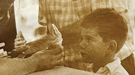 kid receiving ice cream cone