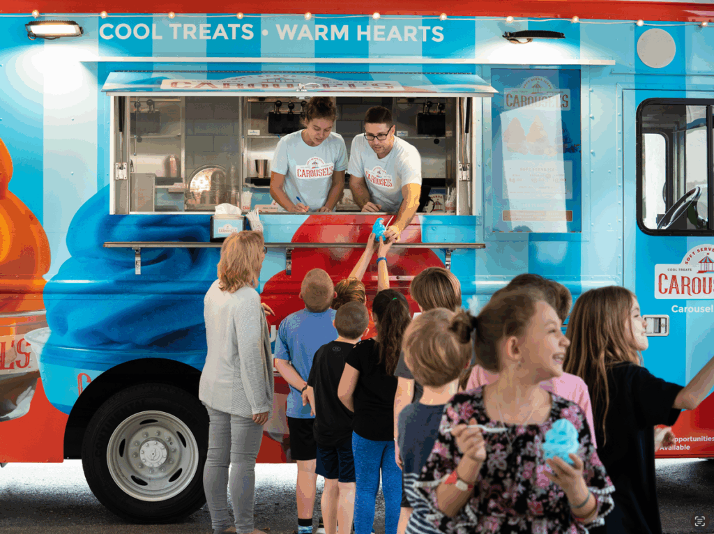 Carousel's is an Italian Ice food truck using Electro Freeze&reg; soft serve machines to create Italian ices and a line of children