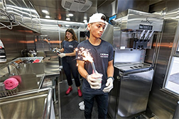 Serving soft serve ice cream out of a food truck with Electro Freeze
