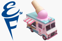 Ice Cream Truck next to the Electro Freeze cone logo
